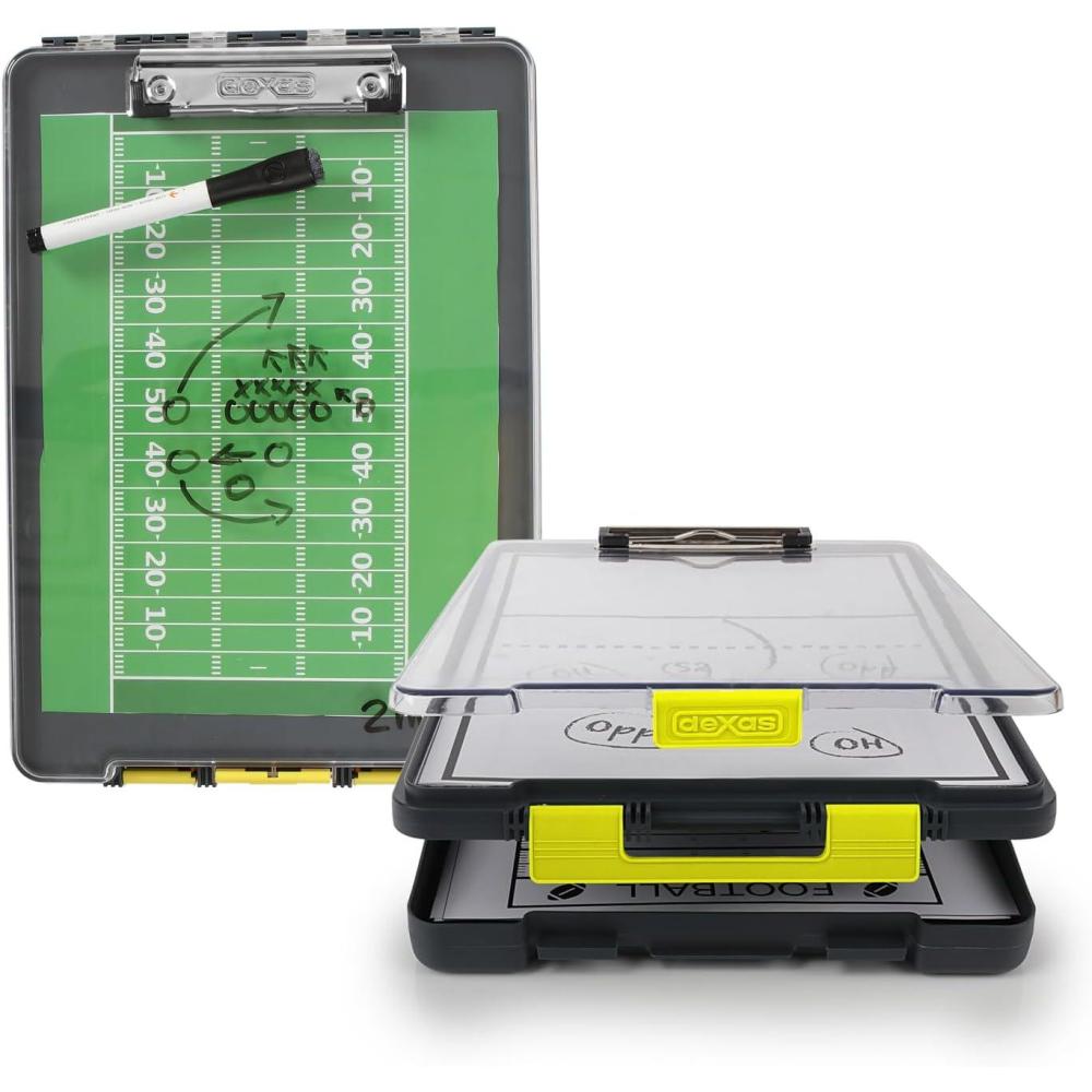 Dexas Clearview Clipcase Dry Erase clipboard, 13.75 x 9.5 Inch, Orange. See papers clearly outdoors, stay organized and dry. Ideal for coaching, teaching, homeschooling, art, trades, and medical pros.(Yellow)