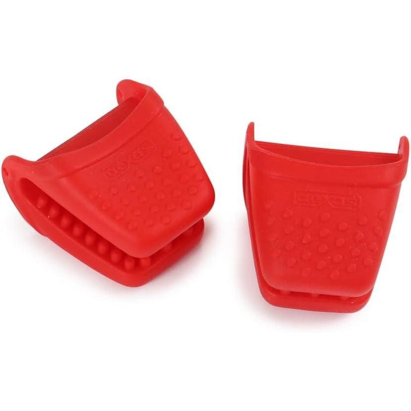 Dexas PinchMitt Silicone Oven Mitt – Single Heat Resistant Glove to 450°F, Non-Slip Grip, Dishwasher Safe, Gray(Red)