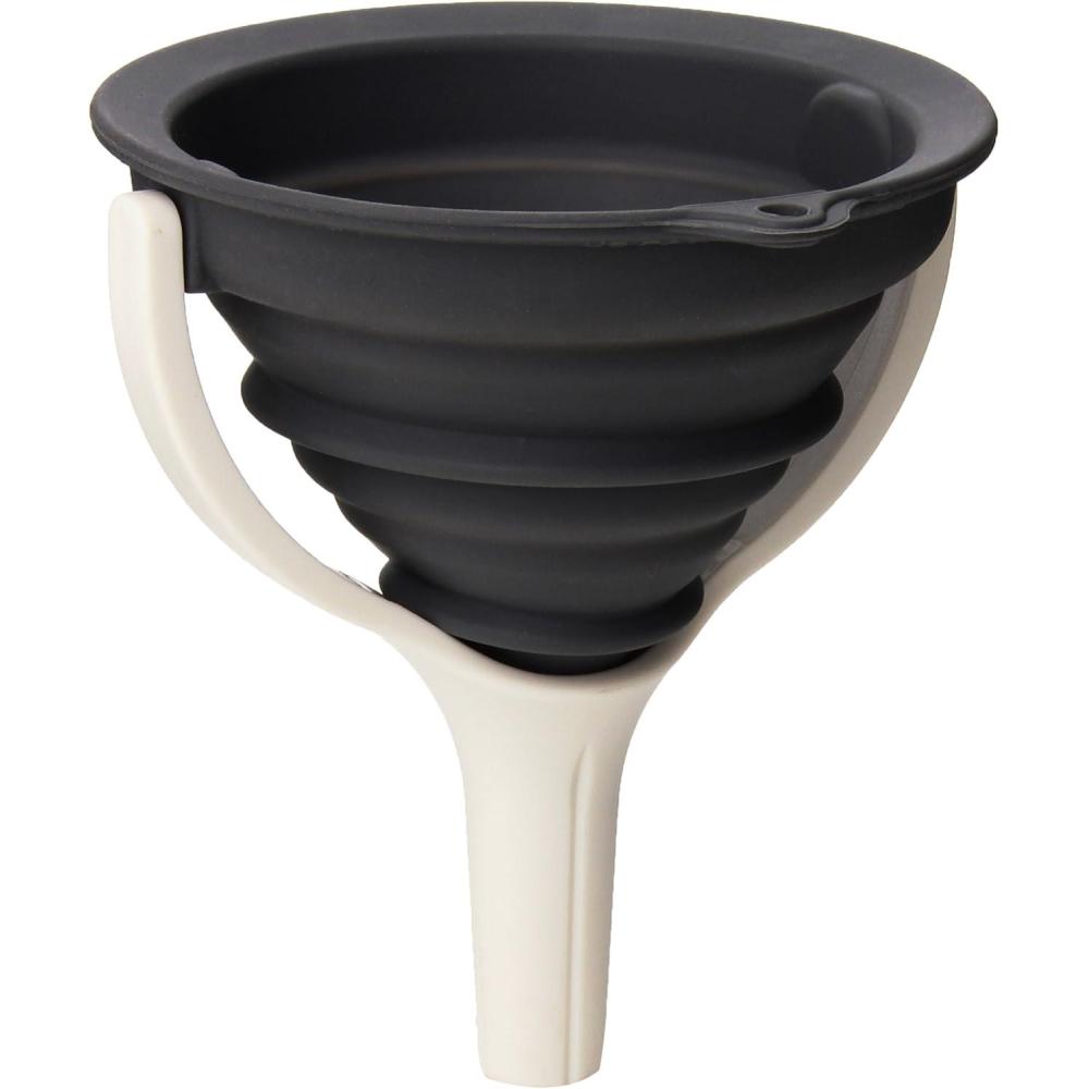 Dexas POP Small Collapsible Silicone Funnel, 2.5 inch Diameter, Gray(Gray and White)