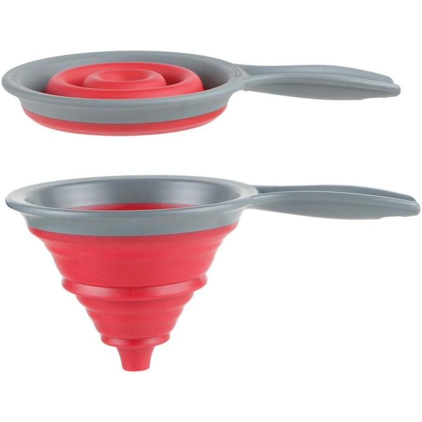 Dexas Pop N Store Collapsible Strainer, 8-Inch, Red, 1.3 Quarts Capacity, Dishwasher Safe, Space-Saving Design(5 inch)