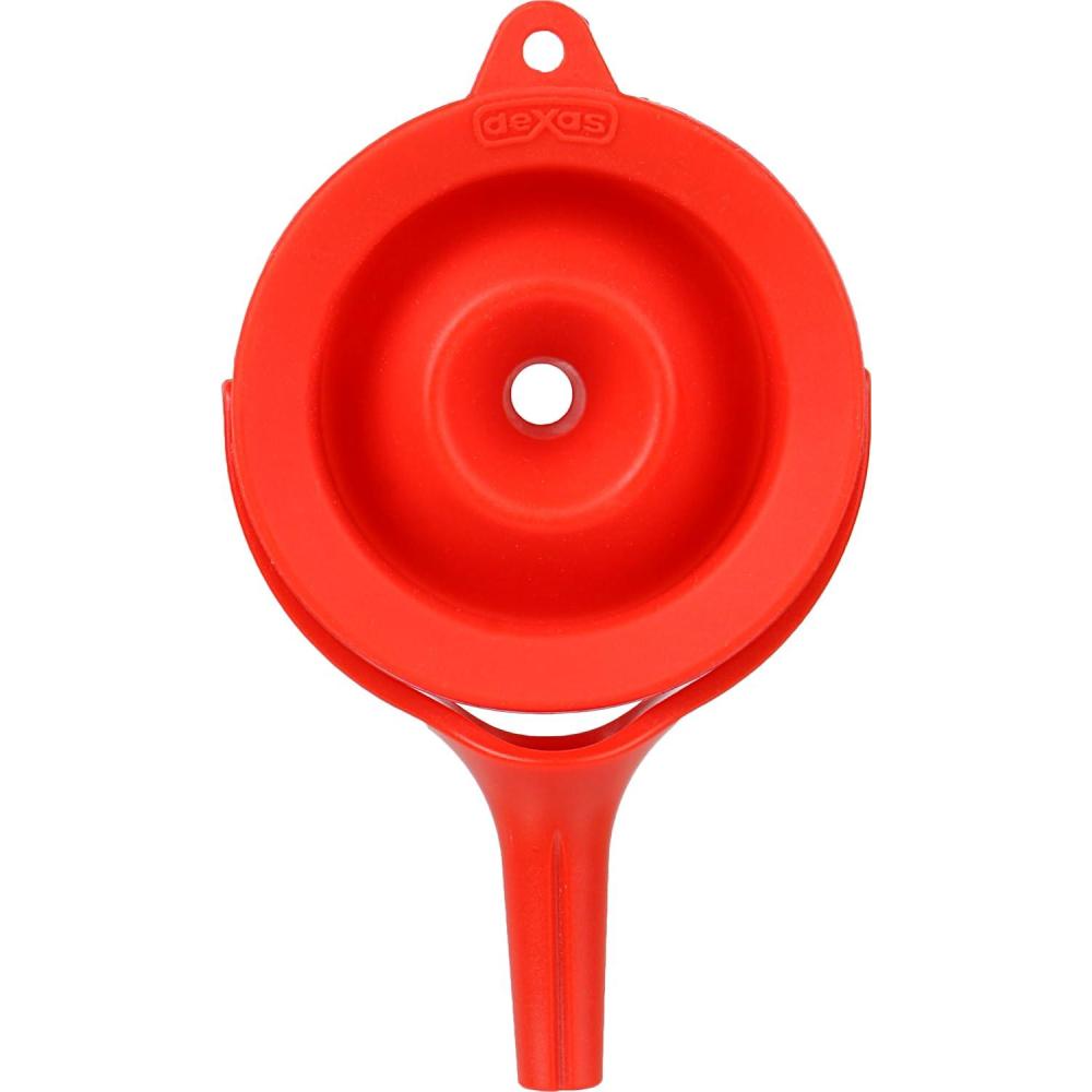 Dexas POP Small Collapsible Silicone Funnel, 2.5 inch Diameter, Gray(Red)
