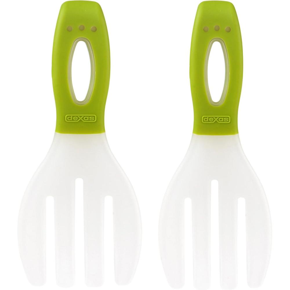 Dexas Long Handled Salad Hands, Green(Green)