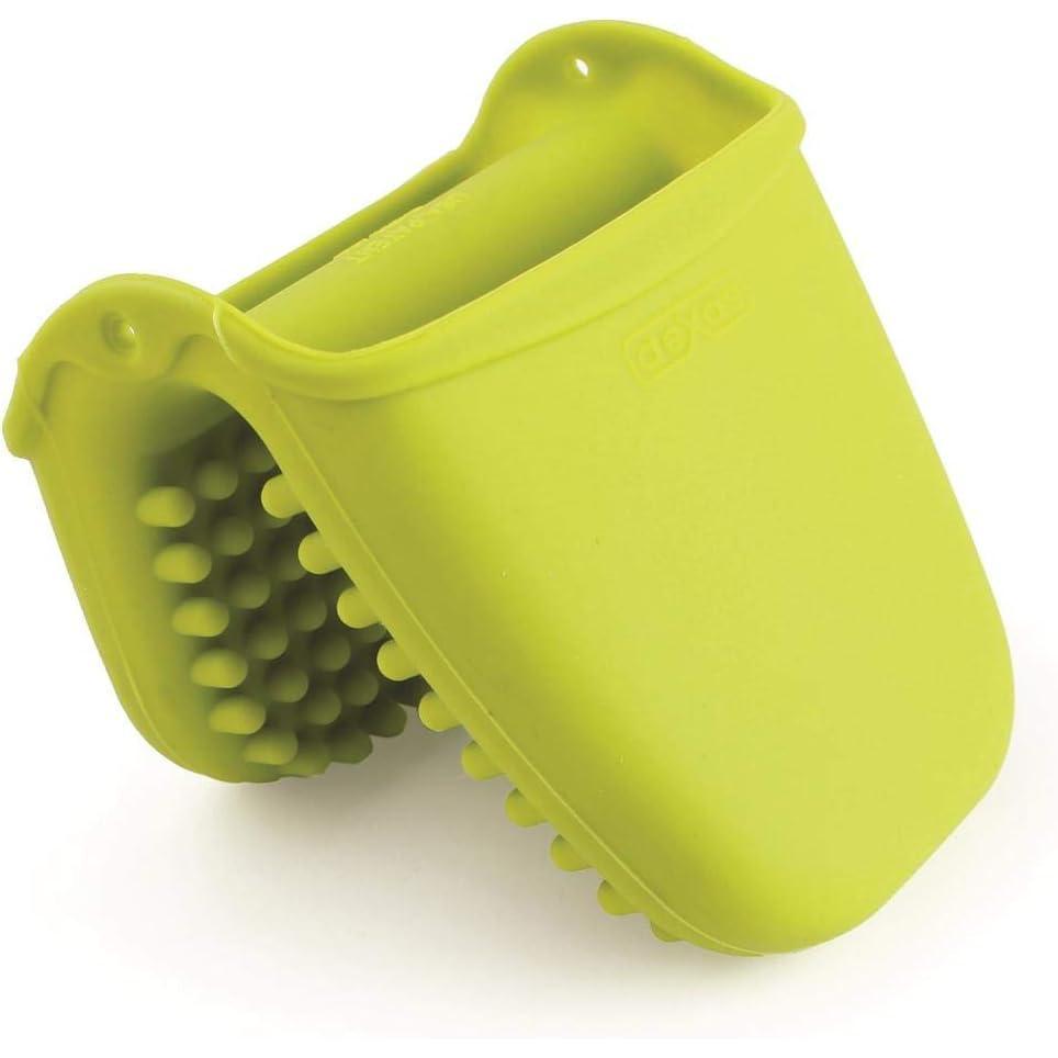 Dexas PinchMitt Silicone Oven Mitt – Single Heat Resistant Glove to 450°F, Non-Slip Grip, Dishwasher Safe, Gray(Green)