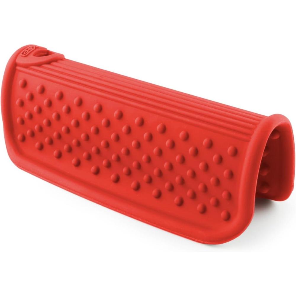 Dexas Silicone Pot Handle Holder, Heat Resistant Non Slip Grip for Hot Cookware Handles, Dishwasher Safe Kitchen Accessory, Red(Red)