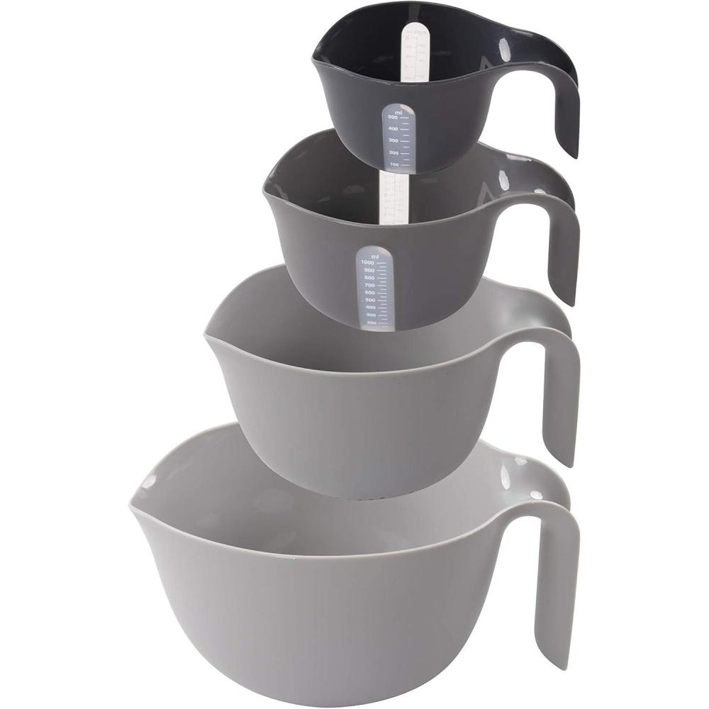 Dexas 4-Piece Nested Mixing Bowl Set, gray assortment, GMBS4-432, 4 pieces