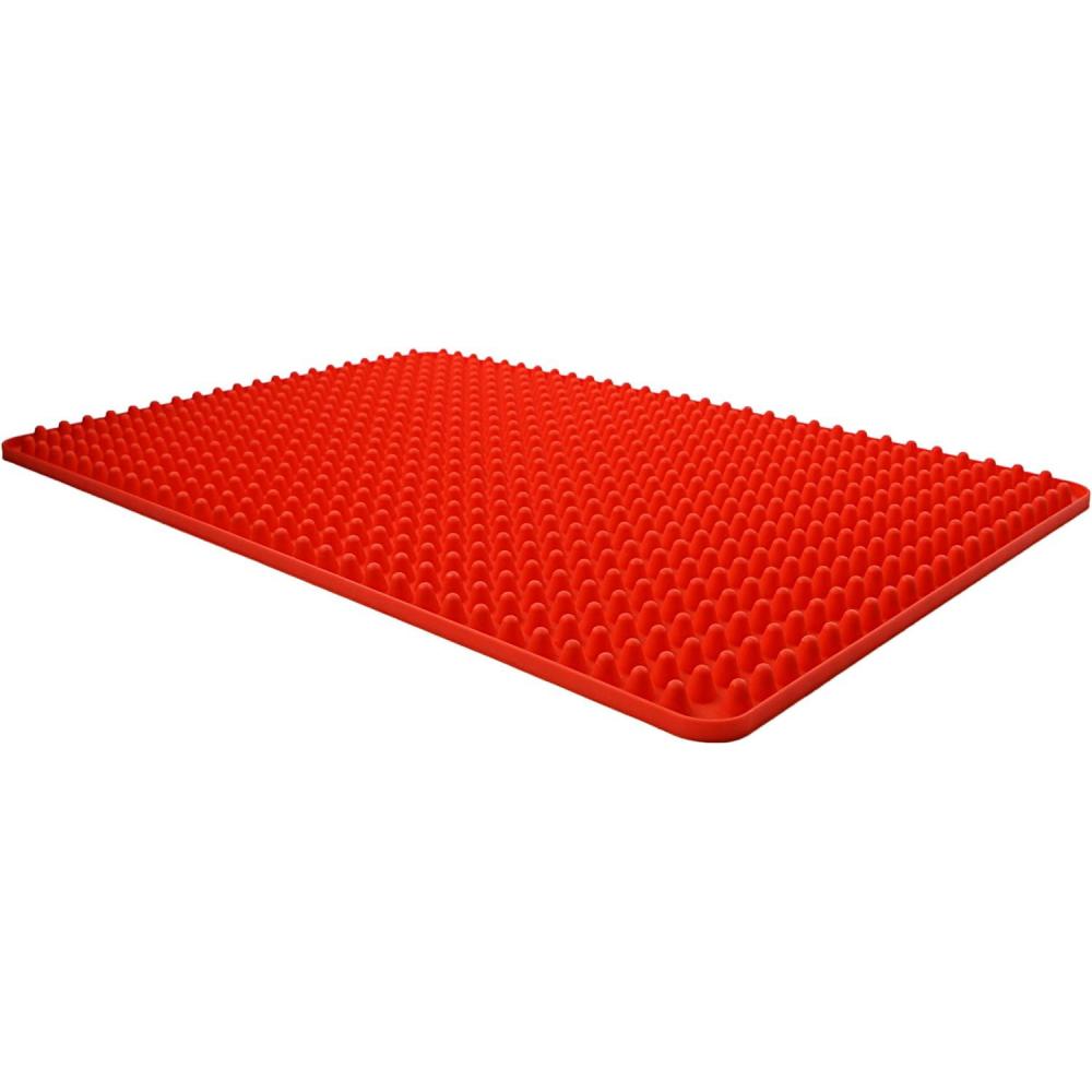 Dexas 4-in-1 Elevated Silicone Cooking Mat for Healthy Non-Stick Baking and More, 16.25 by 11.5 inches