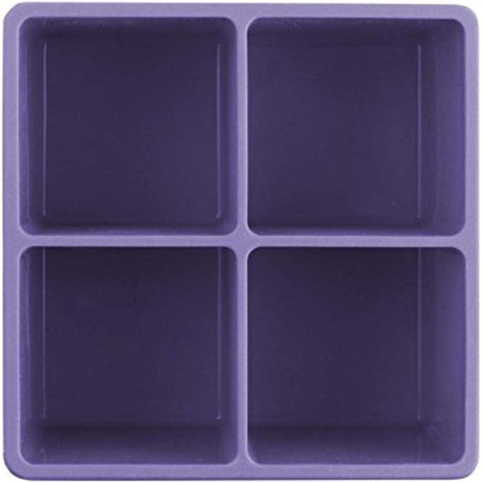 Dexas Silicone Four Jumbo Cube Ice Cube Trays, Set of Two, Purple(Purple)