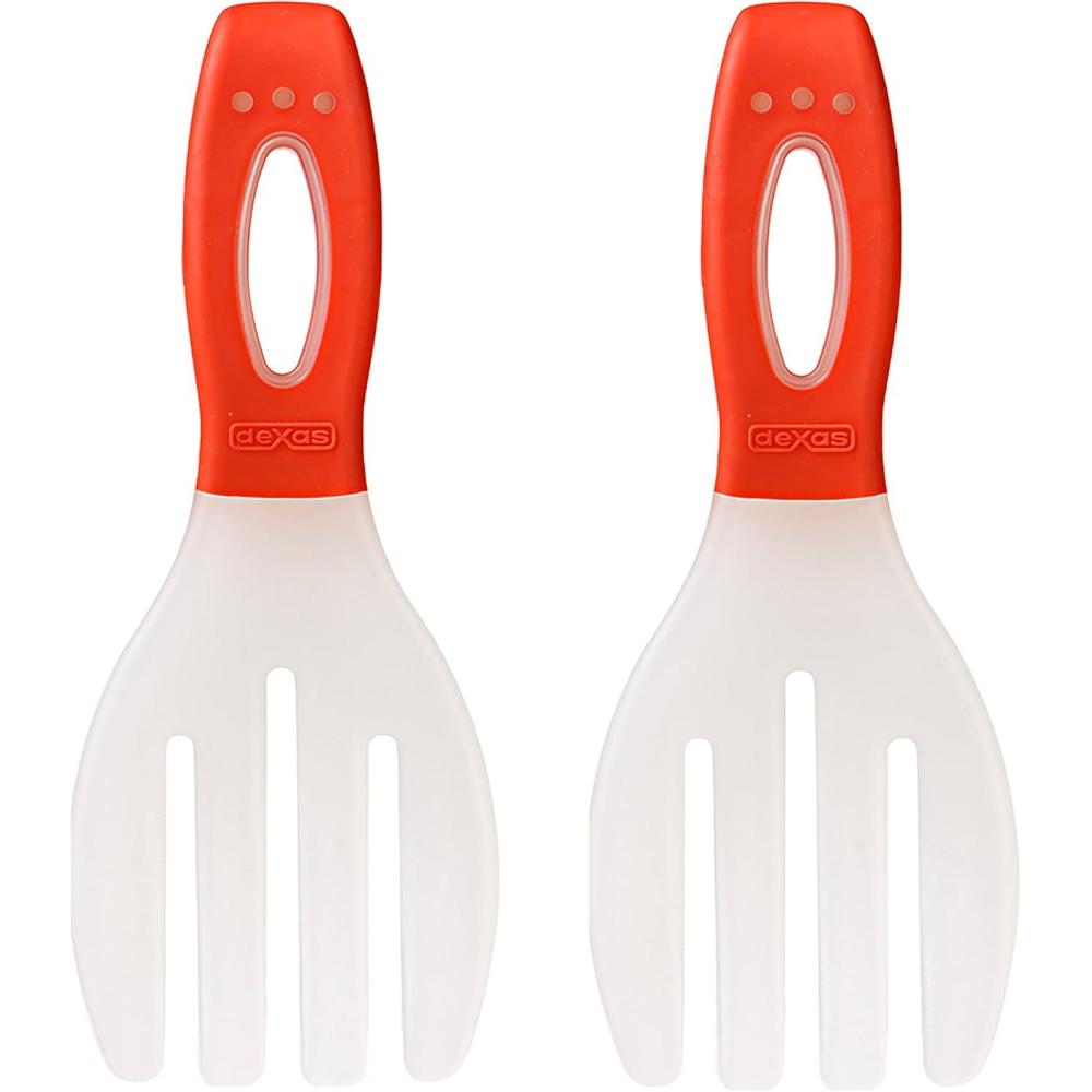 Dexas Long Handled Salad Hands, Green(Red)