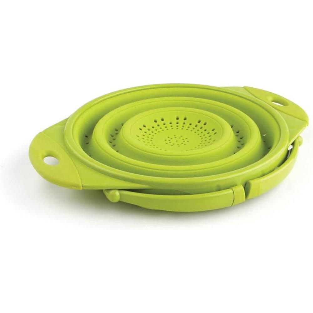 Dexas POP Collapsible Silicone Colander, 10 inch diameter, Solid Red(Solid Gray)