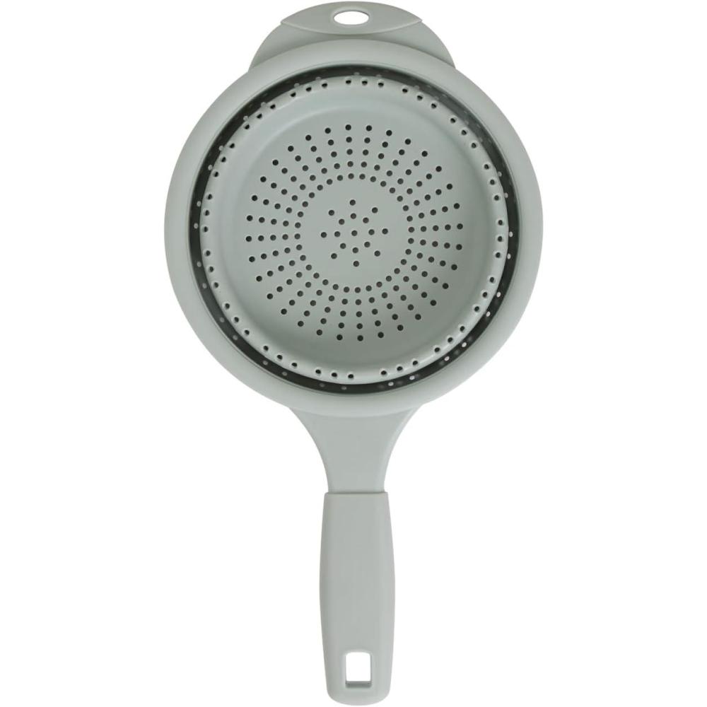 Dexas 8″ Collapsible Silicone Strainer in Sage, Kitchen Strainer with Handles, 7.2 Cup Capacity | BPA-Free, Heat-Resistant, Space-Saving Kitchen Tool(Sage)