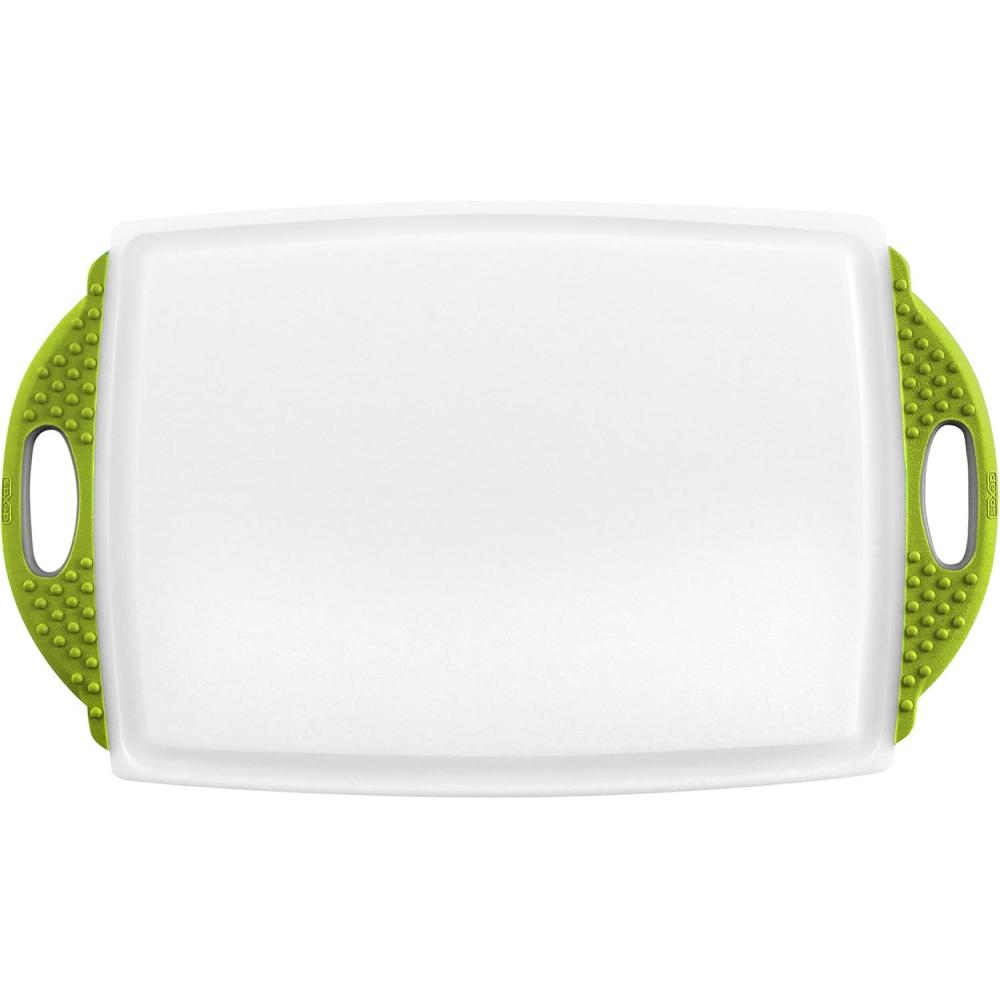 Dexas Heavy Granite Cutting Board with Nib Handles – 10 x 15 Inches – Heavy Granite Poly(Green)
