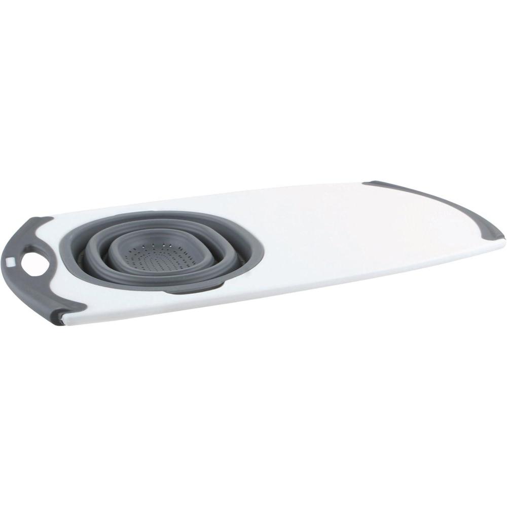 Dexas Over-the-Sink Strainer Grippboard(White and Gray)