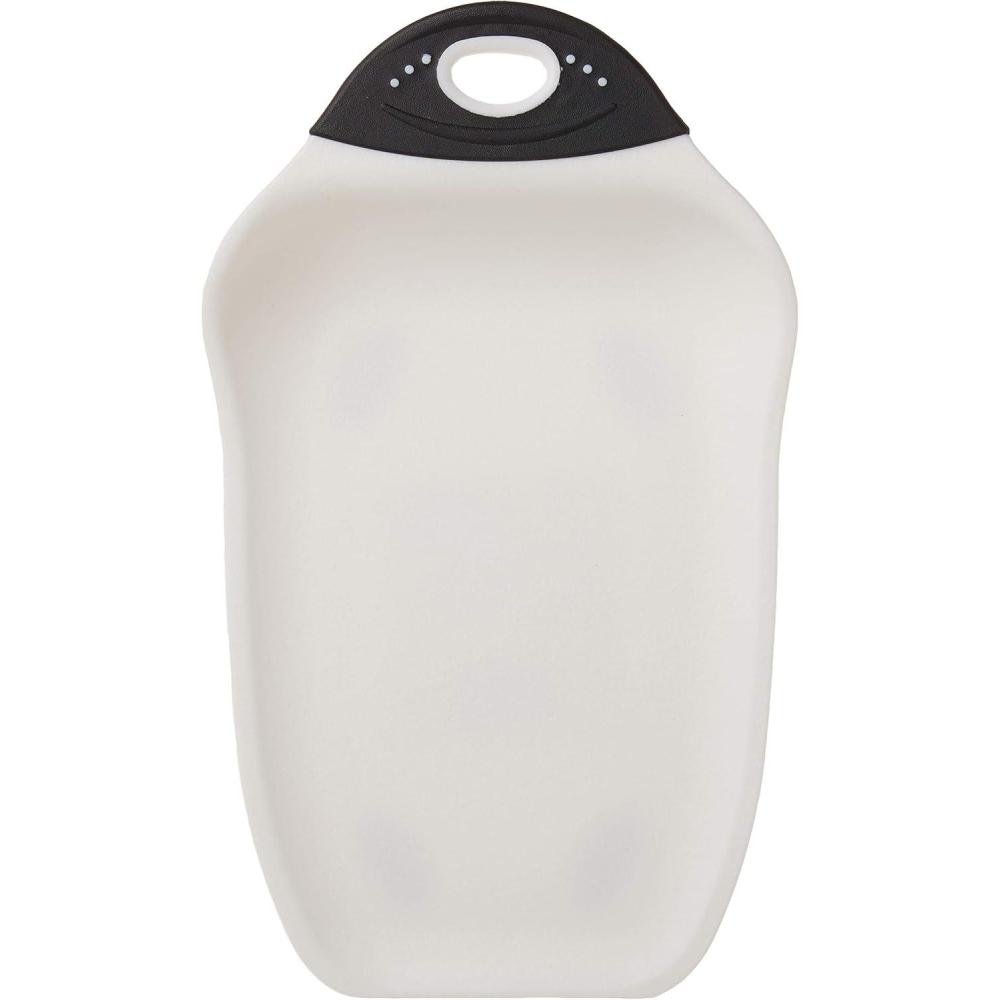 Dexas Chop & Serve Cutting Board, 12.5 by 20 inches, White with Black Handles (329-32-25)(White with Black Handle)