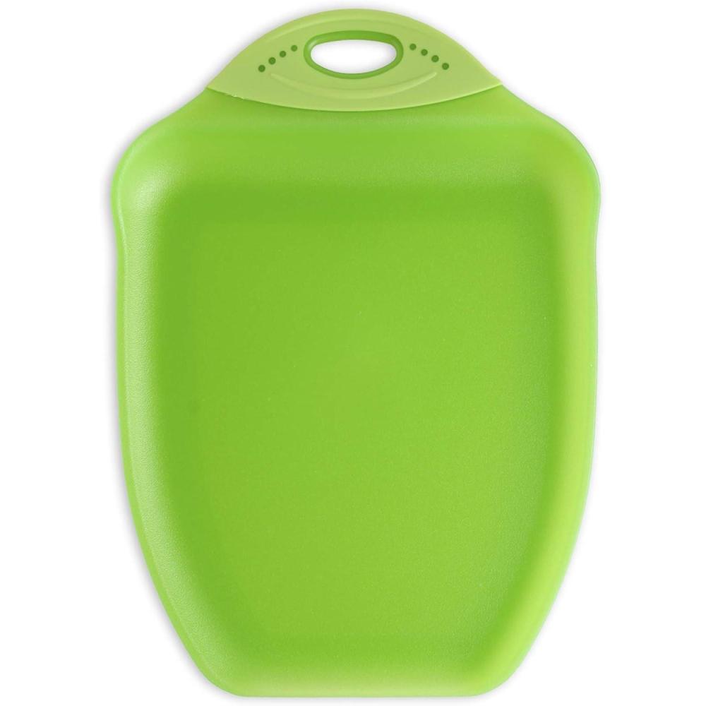 Dexas Chop & Serve Cutting Board, 12.5 by 20 inches, White with Black Handles (329-32-25)(Solid Green)
