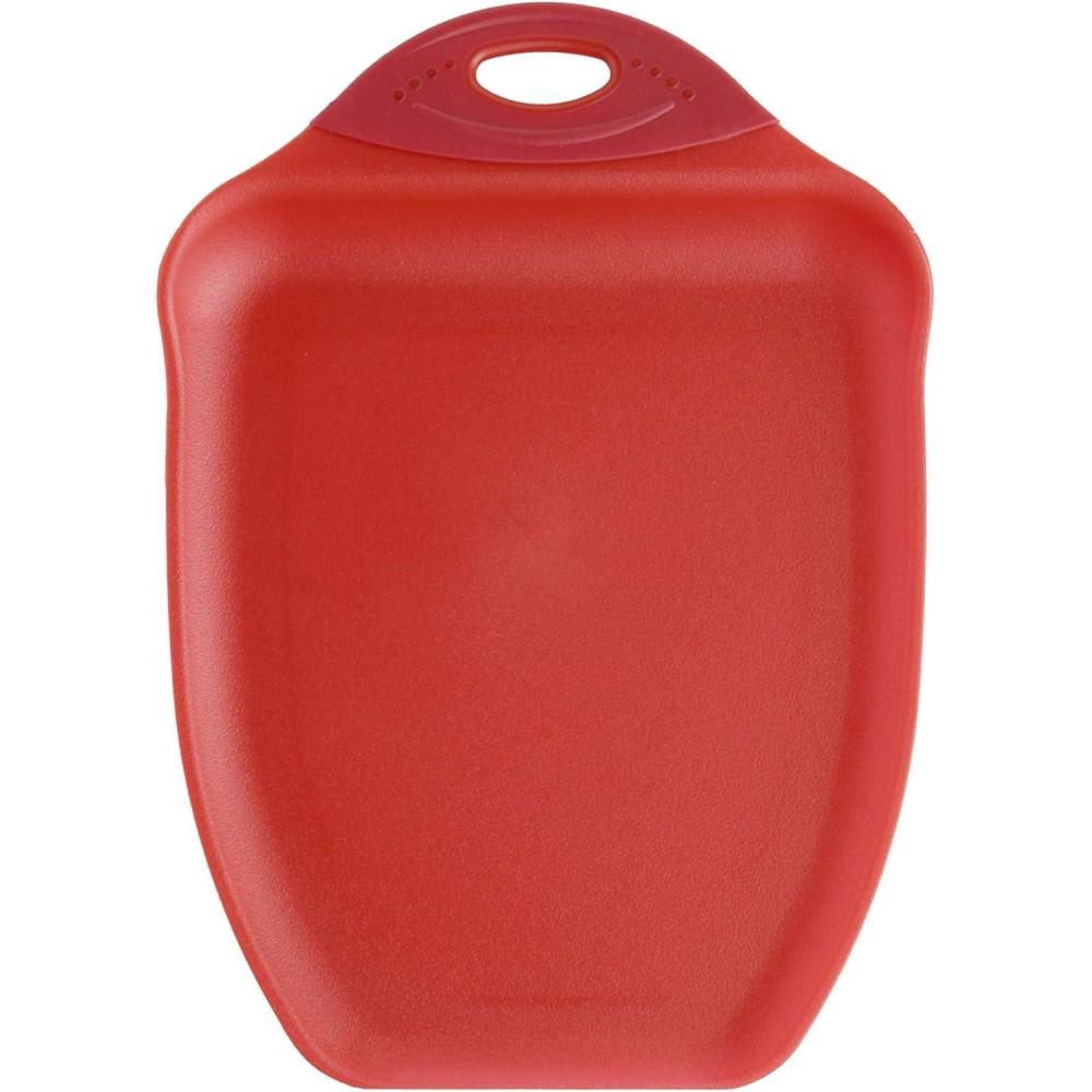 Dexas Chop & Serve Cutting Board, 12.5 by 20 inches, White with Black Handles (329-32-25)(Solid Red)