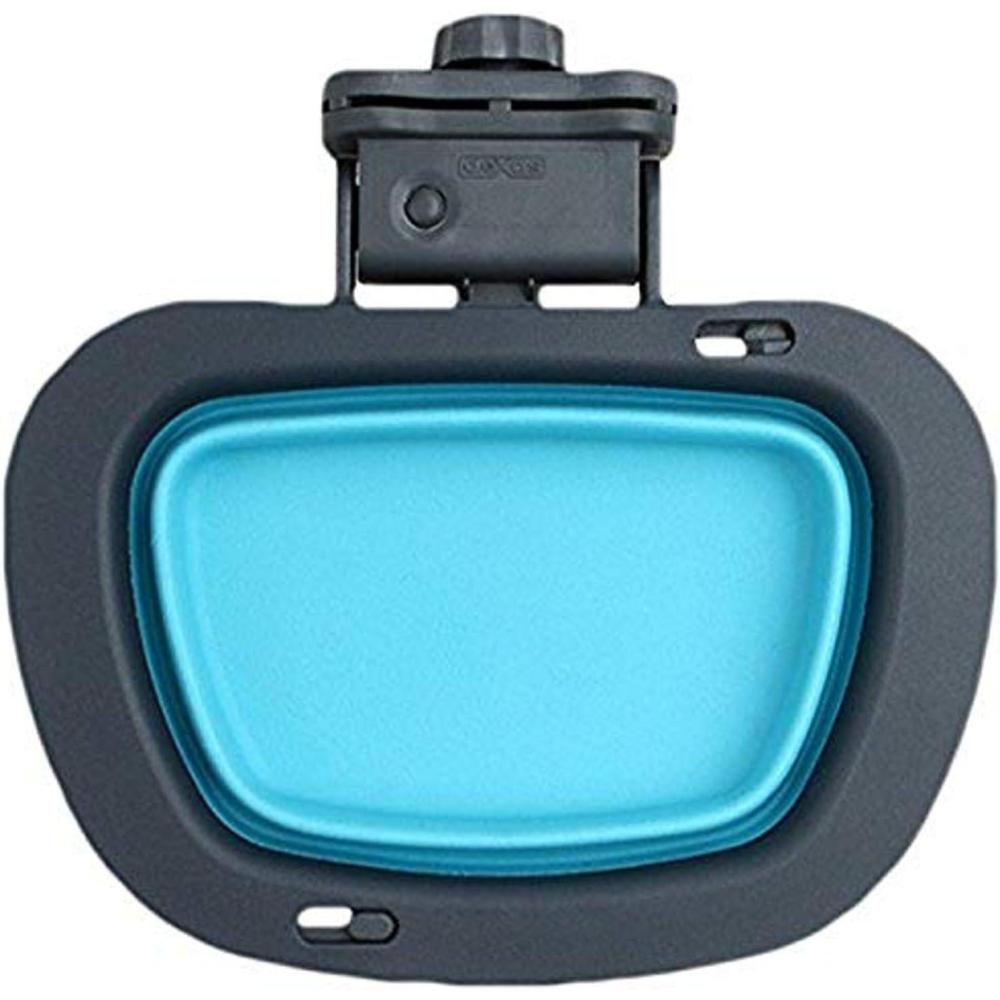Dexas Popware for Pets Collapsible Kennel Bowl, Light Gray, Round (PW270432429)(Gray/Blue)