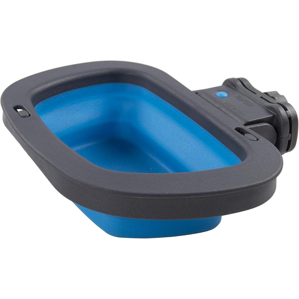 Dexas Popware for Pets Collapsible Kennel Bowl, Light Gray, Round (PW270432429)(Pro Blue)