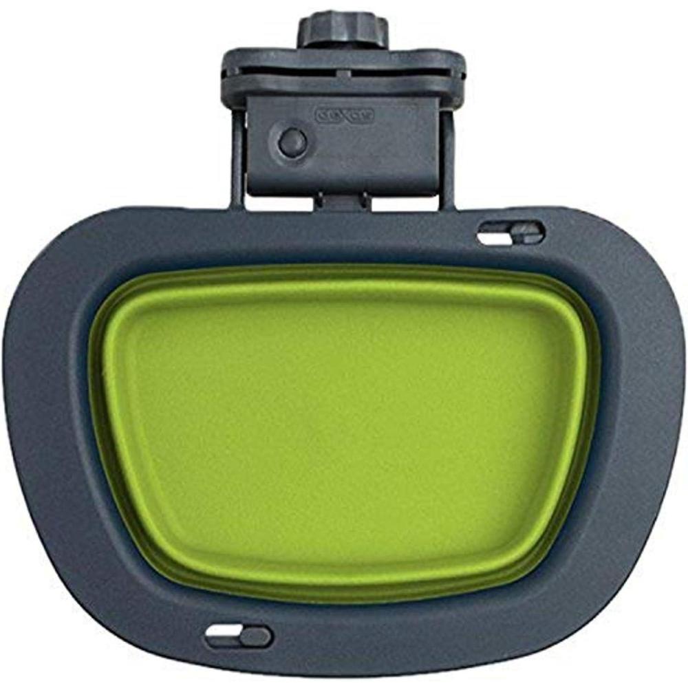 Dexas Popware for Pets Collapsible Kennel Bowl, Light Gray, Round (PW270432429)(Gray/Green)
