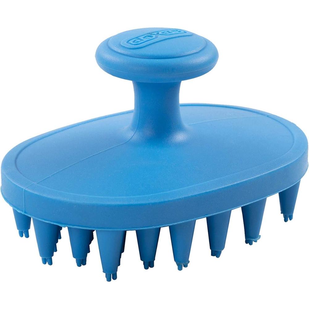 Dexas BrushBuster Silicone Gentle Dog Grooming and Massage Brush(Pro Blue)