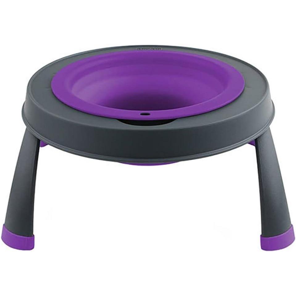 Dexas Pets Single Elevated Pet Feeder/Pet Bowl, 4 Cup Capacity, Fuchsia, Large/4 Cup Capacity(Gray/Purple)