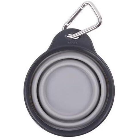 Dexas Popware for Pets Collapsible Travel Cup, Large, Gray/Blue(Light Gray)