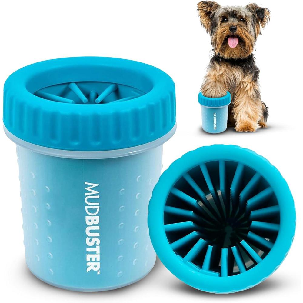 Dexas MudBuster Portable Dog Paw Cleaner, Large, Blue (PW720312)(Blue)