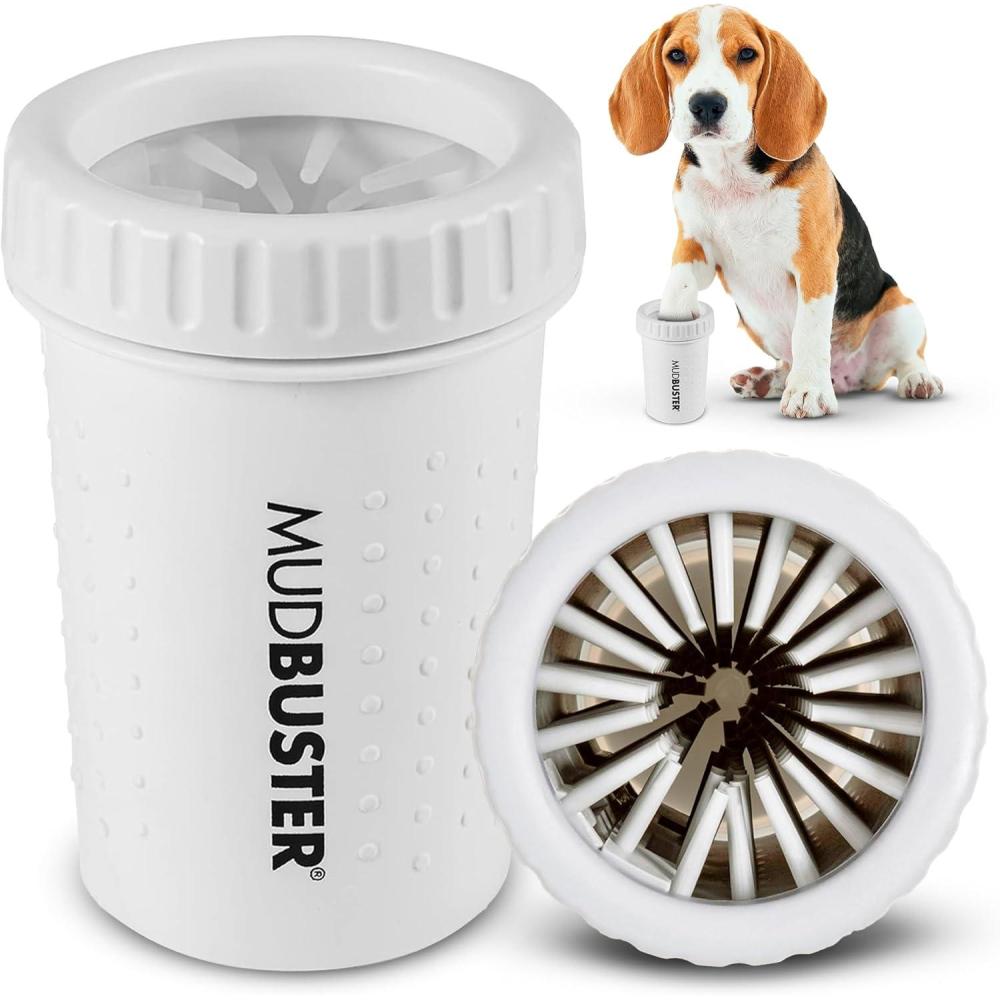 Dexas MudBuster Portable Dog Paw Cleaner, Large, Blue (PW720312)(Bright White)