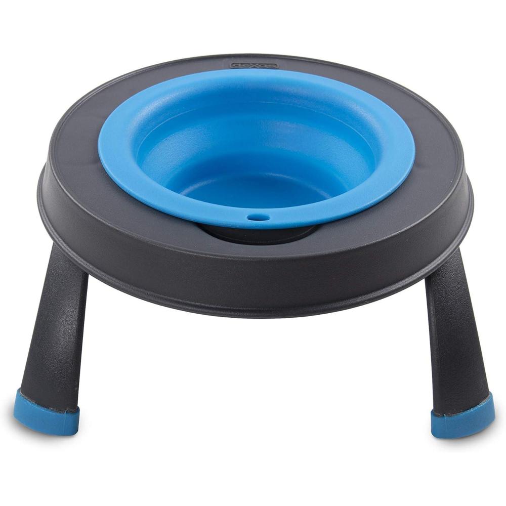 Dexas Pets Single Elevated Pet Feeder/Pet Bowl, 4 Cup Capacity, Fuchsia, Large/4 Cup Capacity(Pro Blue)
