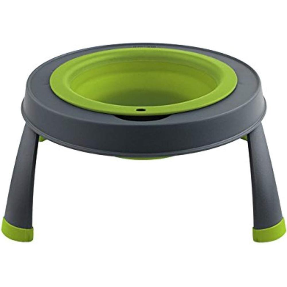Dexas Pets Single Elevated Pet Feeder/Pet Bowl, 4 Cup Capacity, Fuchsia, Large/4 Cup Capacity(Gray/Green)