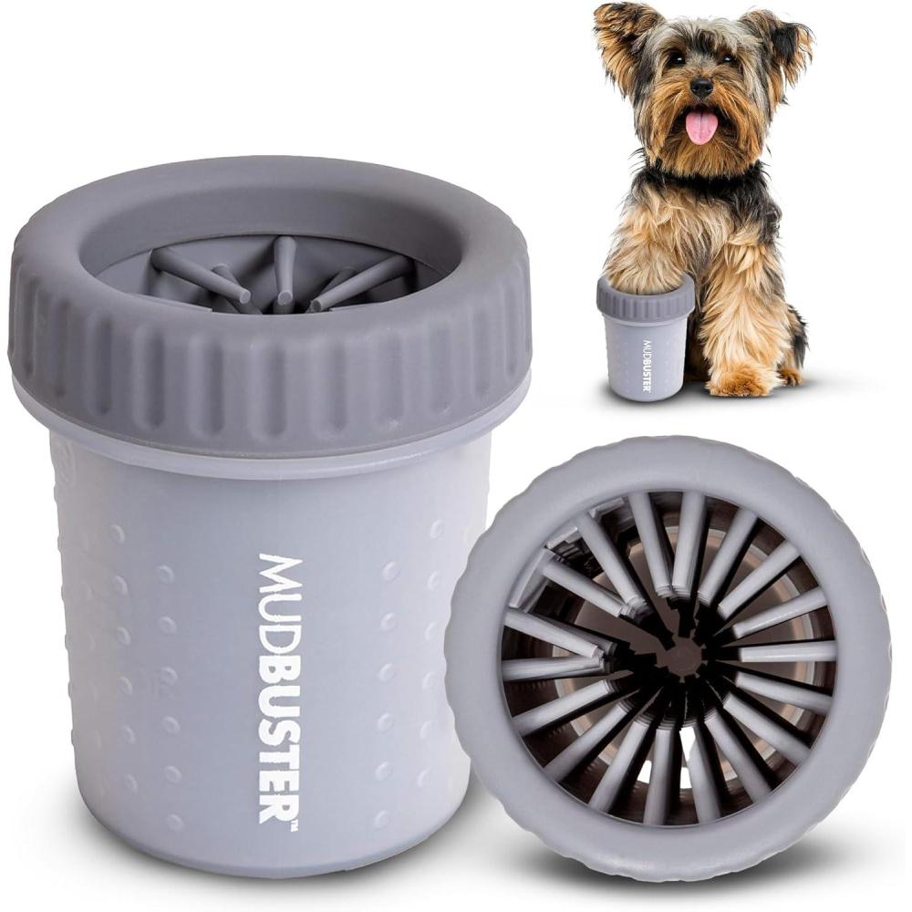 Dexas MudBuster Portable Dog Paw Cleaner, Large, Blue (PW720312)(Light Grey)