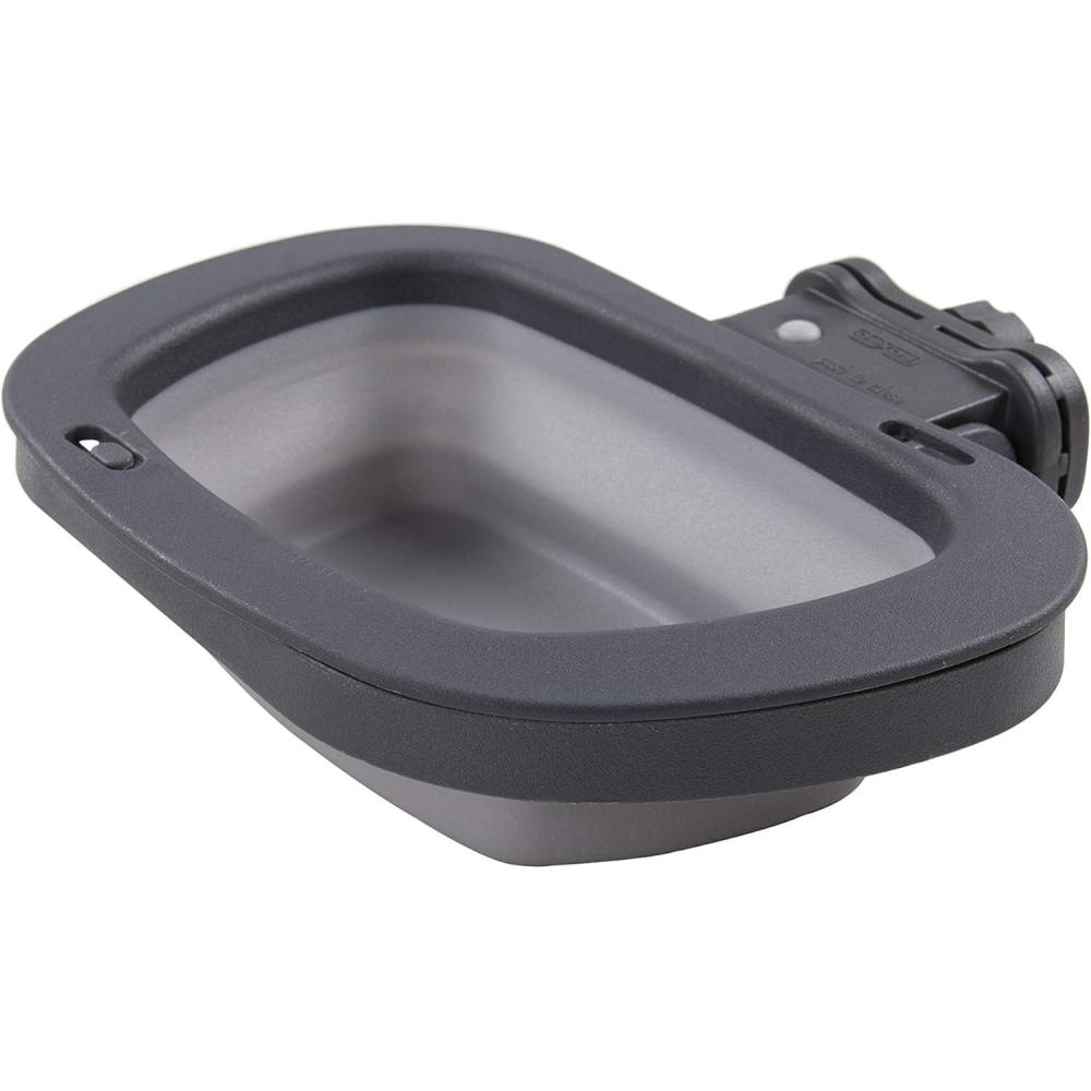 Dexas Popware for Pets Collapsible Kennel Bowl, Light Gray, Round (PW270432429)(Light Gray)