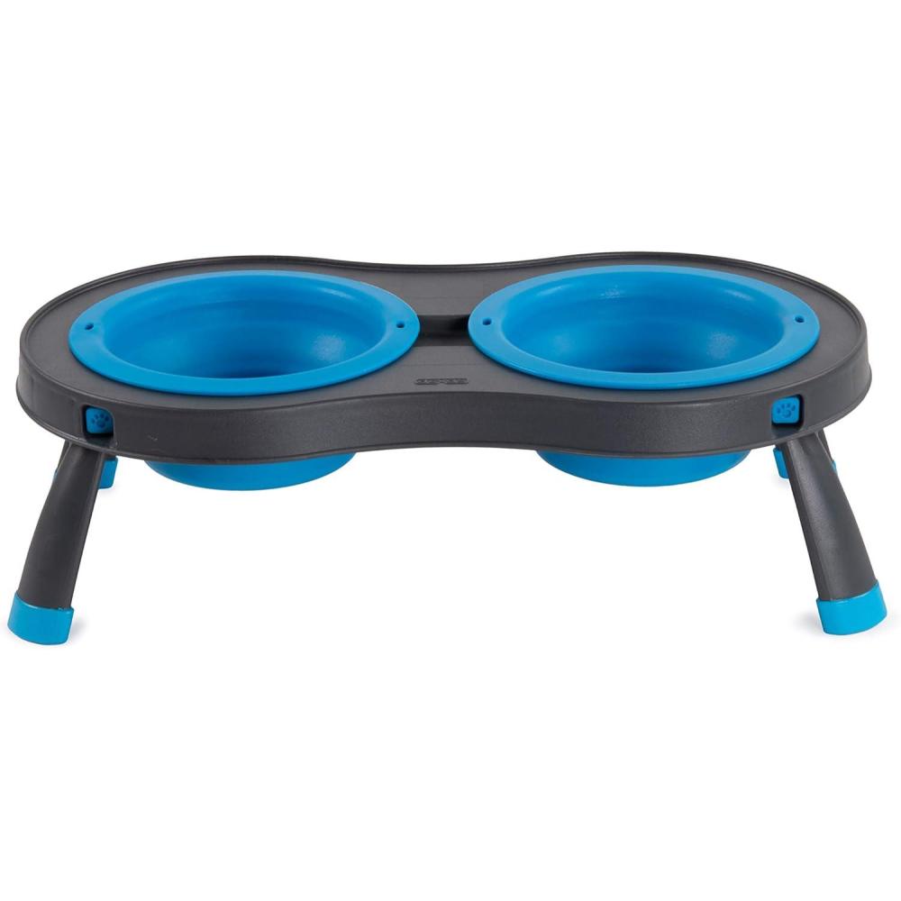 Dexas Pets Double Elevated Pet Feeder, 2.5 Cup Bowls, Pro Blue (PW1104322194)(Pro Blue)