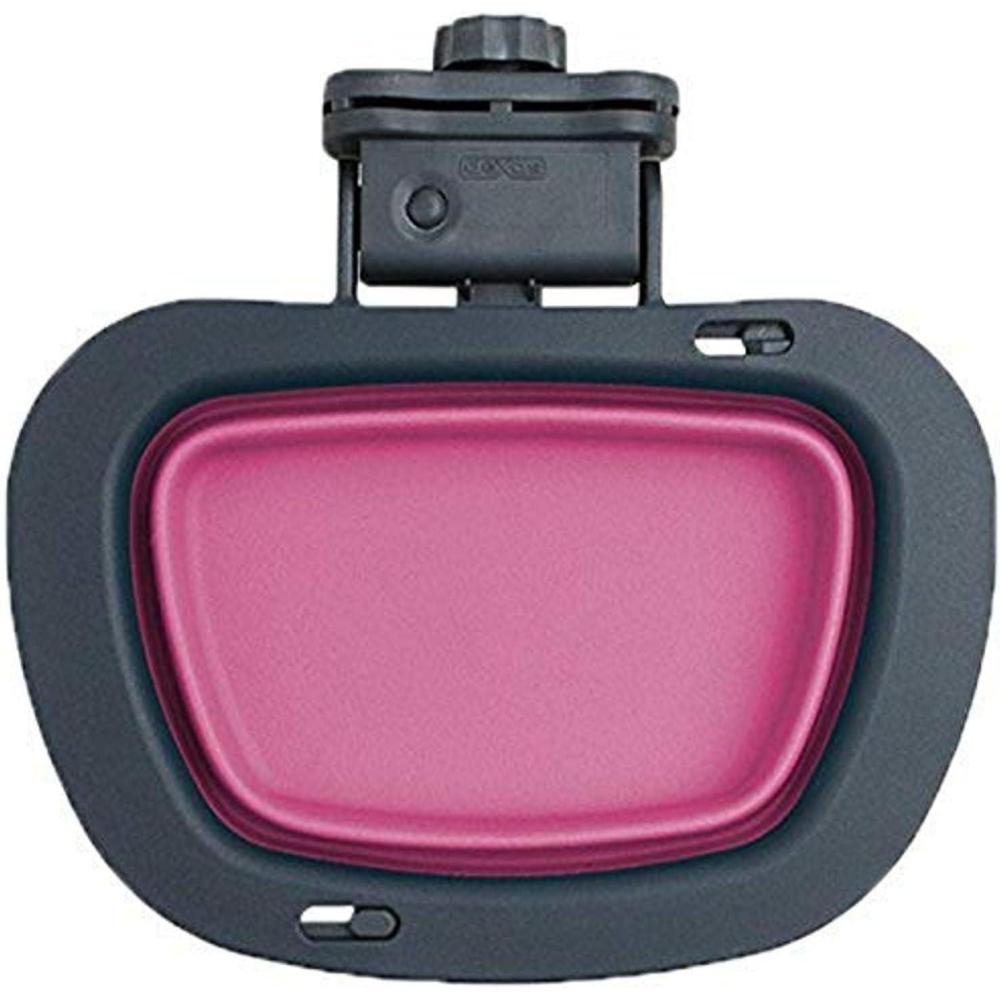 Dexas Popware for Pets Collapsible Kennel Bowl, Light Gray, Round (PW270432429)(Gray/Pink)