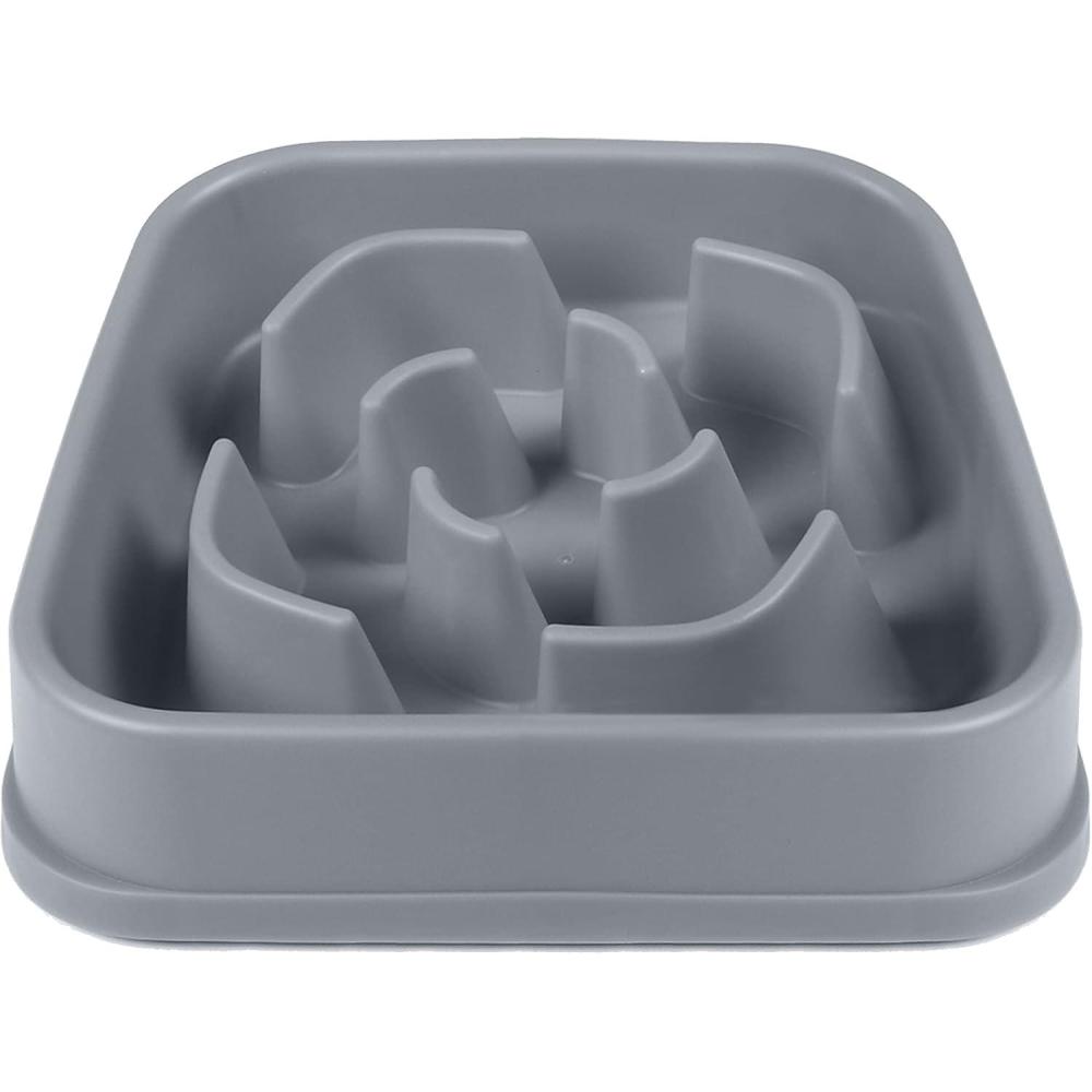 Dexas Seek and Snack Slow Feeder Maze with Non Slip Feet, 6 Cup Capacity, Blue (PW3062194)(Gray)