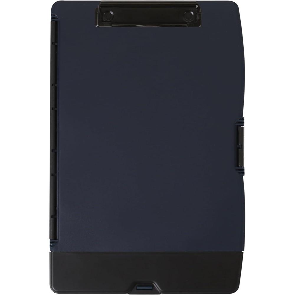 Dexas Folio Clipcase Professional Storage Clipboard with Pen Storage Compartment, 9.75 x 14.75, A4, Sandstone. Ideal for Teachers, Nurses, Coaches, Students, Trades, Homeschooling(Indigo)