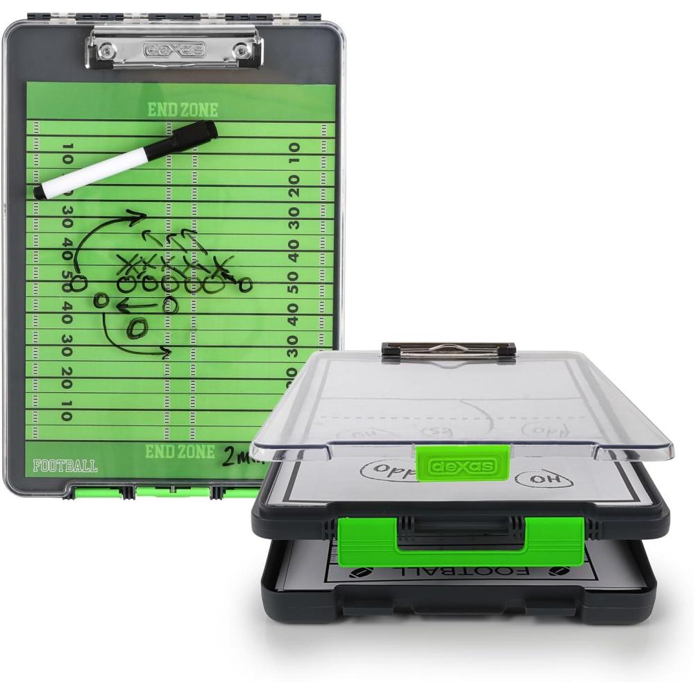 Dexas Clearview Clipcase Dry Erase clipboard, 13.75 x 9.5 Inch, Orange. See papers clearly outdoors, stay organized and dry. Ideal for coaching, teaching, homeschooling, art, trades, and medical pros.(Green)