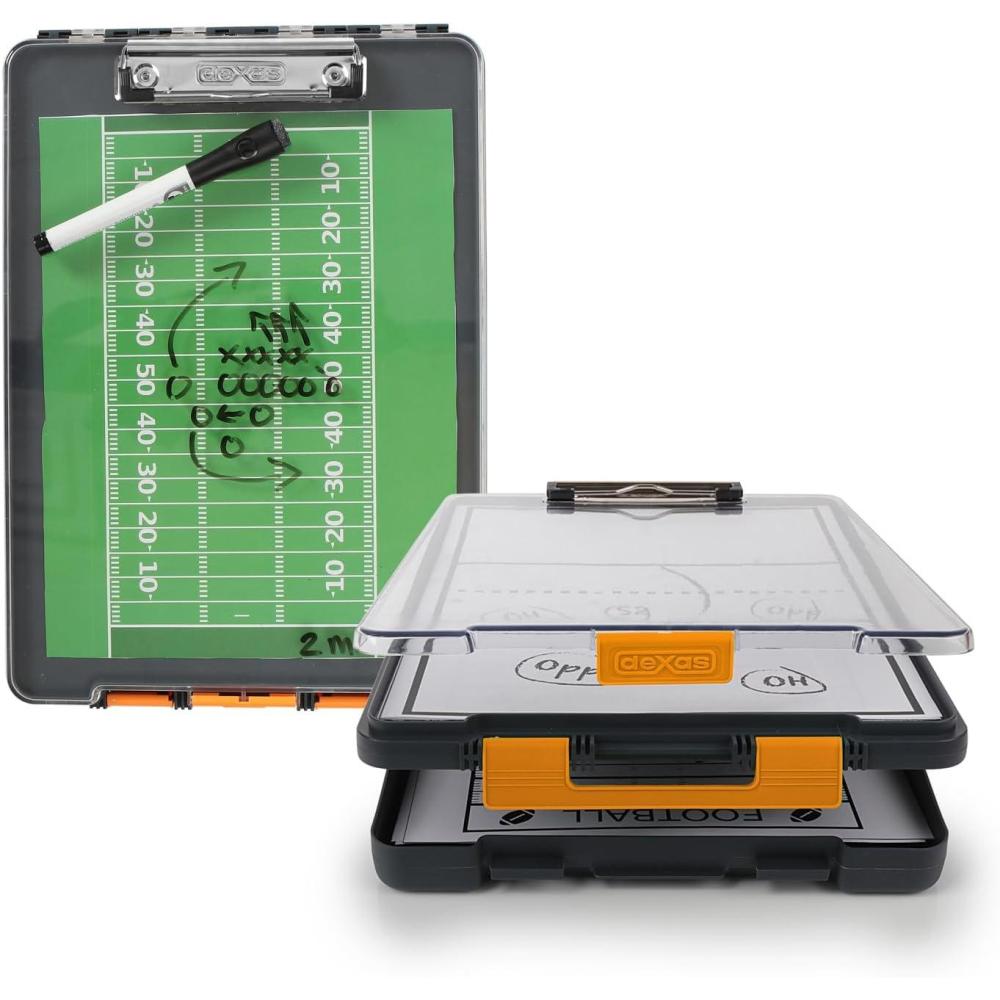 Dexas Clearview Clipcase Dry Erase clipboard, 13.75 x 9.5 Inch, Orange. See papers clearly outdoors, stay organized and dry. Ideal for coaching, teaching, homeschooling, art, trades, and medical pros.(Orange)
