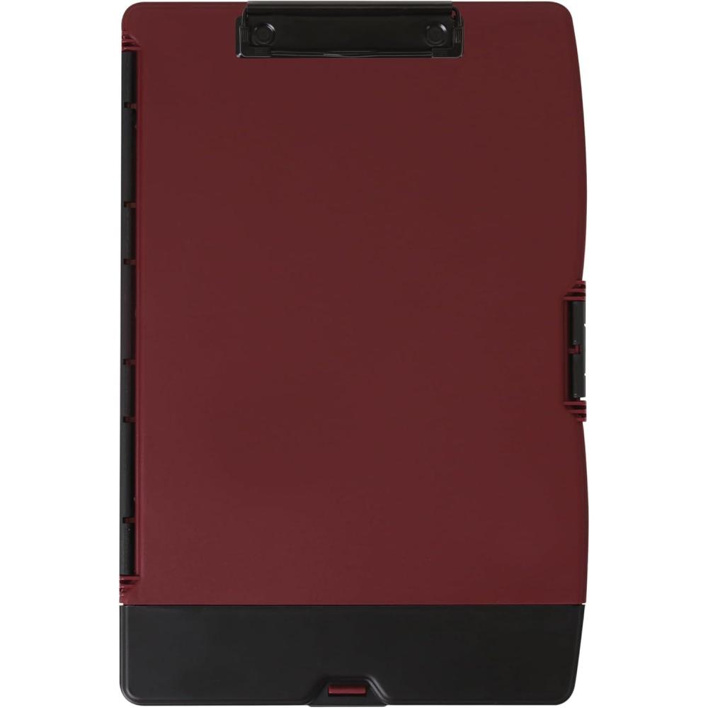 Dexas Folio Clipcase Professional Storage Clipboard with Pen Storage Compartment, 9.75 x 14.75, A4, Sandstone. Ideal for Teachers, Nurses, Coaches, Students, Trades, Homeschooling(Merlot)