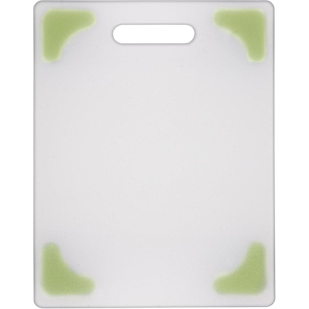 Dexas Superboard Cutting Board with Handle and Non-Slip Feet, 11 by 14.5 inches, Light Granite Color with Black Non-Slip Corners(White with Non-Slip Green Corners)