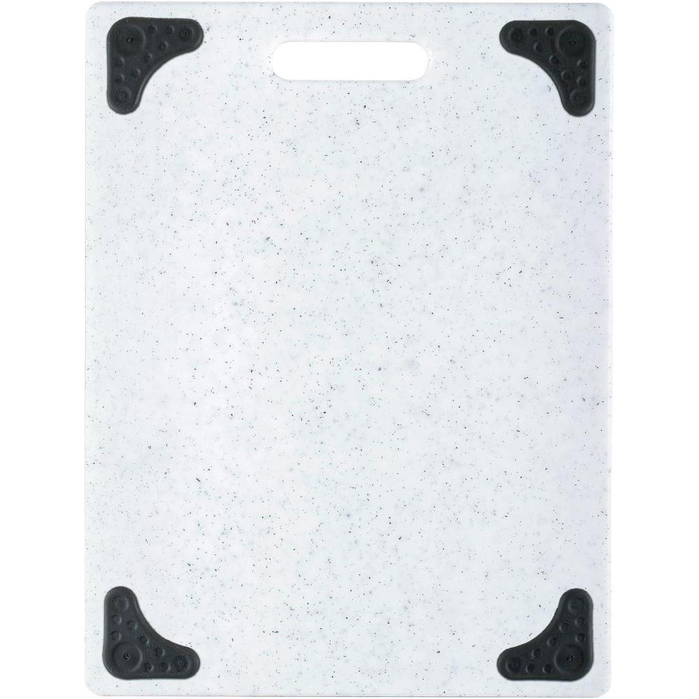 Dexas Superboard Cutting Board with Handle and Non-Slip Feet, 11 by 14.5 inches, Light Granite Color with Black Non-Slip Corners(Light Granite with Non-Slip Black Corners)