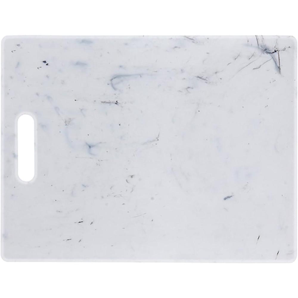 Dexas Superboard Cutting Board with Handle 11 x 14.5 inch Heavy Granite, Kitchen Prep Board, Dishwasher Safe, Non-Porous Poly Surface, Made in USA(White PolyMarble Color)