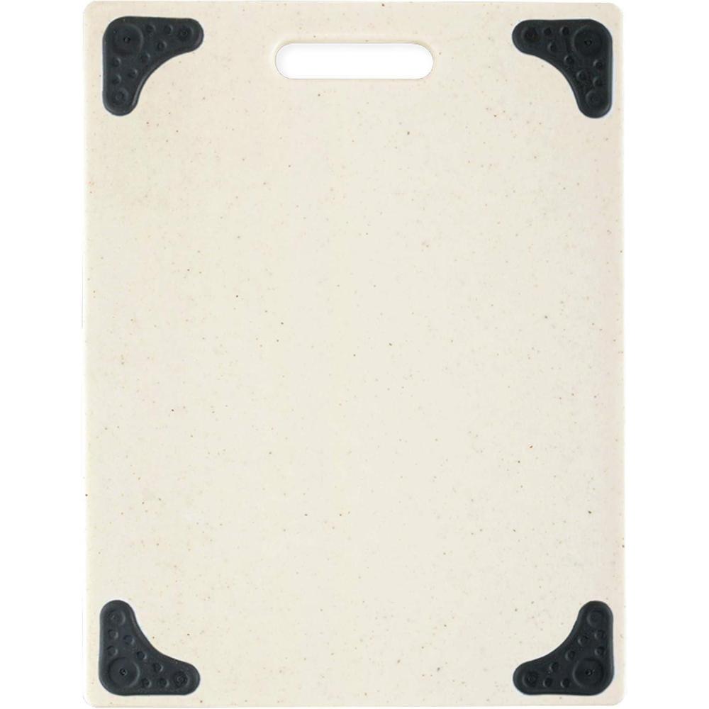 Dexas Superboard Cutting Board with Handle and Non-Slip Feet, 11 by 14.5 inches, Light Granite Color with Black Non-Slip Corners(Oatmeal Granite with Non-Slip Black Corners)